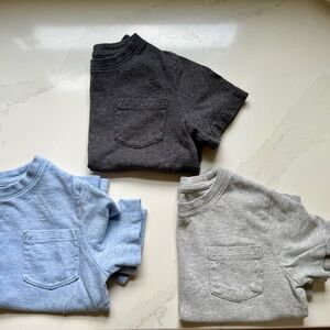 Set of Three GAP Pocket T-Shirts in Gray, Blue, and Light Gray